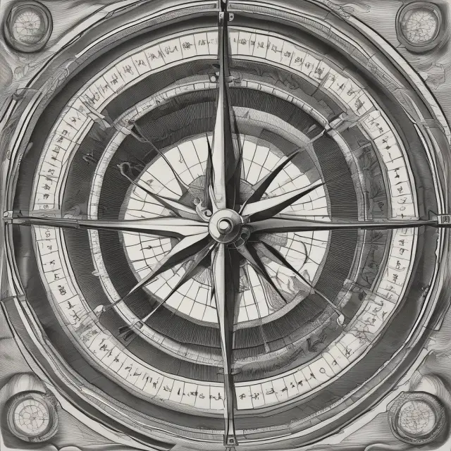 A Williams %R indicator, represented as a compass, navigating a trader through potential long and short positions within an evolving market trend