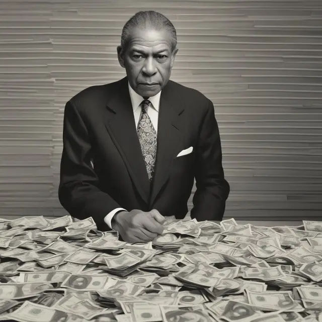 Image of Willie Sutton with a bank in the background, symbolizing his focus on robbing institutions with the most cash.