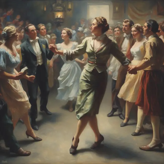A dancer gracefully executes the win/loss ratio dance, symbolizing each successful trade as a step forward, every loss as a step back