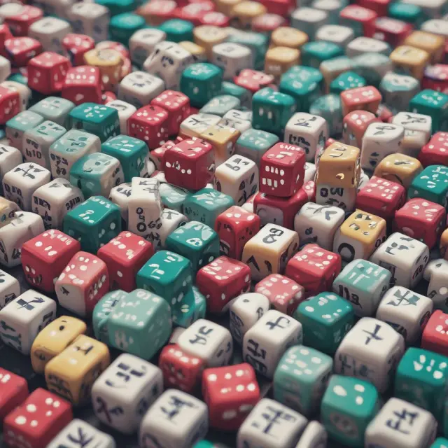 A person rolls dice in a room filled with stock market charts and graphs, illustrating various trading metrics like Sharpe Ratio, Drawdown, Win/Loss Ratio, Win Rate, and Risk-Reward Ratios.