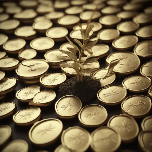 A golden seed growing into a tree with branches representing dividends, share buybacks, reinvestments, and debt reduction