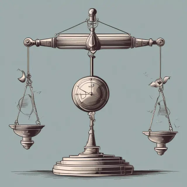 A pendulum symbolically illustrating the historical debate surrounding windfall profits taxes and their impact on fairness.