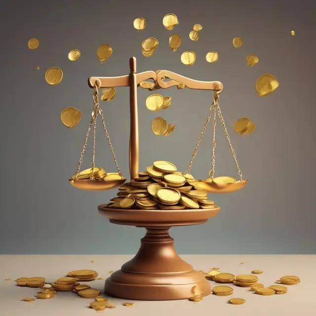 Golden coins rain down from above, symbolizing windfall profits. A scale below catches the coins, representing taxation and redistribution for social welfare