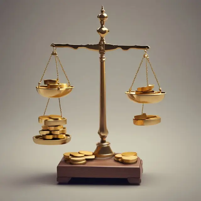 Gold bars symbolizing industry profits balanced against windfall tax coins representing government revenue generation