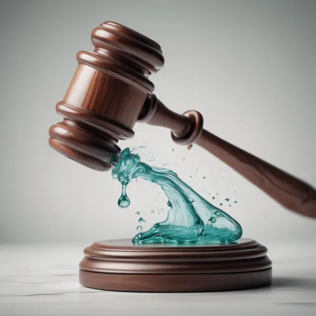 Judge with a gavel breaks a collection of shattering business structures to signify winding up and FAQs