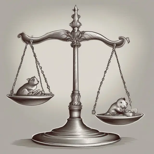 A balanced scale symbolizing economic fairness with progressive taxation, social welfare systems, and education opportunities shifting the balance towards a more equitable society