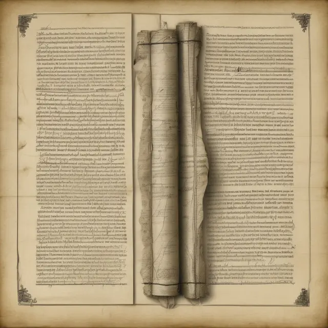 An illustration showing an ancient scroll unfurling to reveal milestones in wire fraud history, from classic telephone scams to modern digital threats.