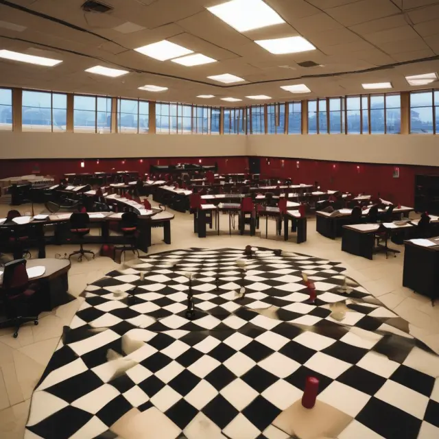 A chessboard showcases the Wisconsin School of Business as a beacon, highlighting its MBA program