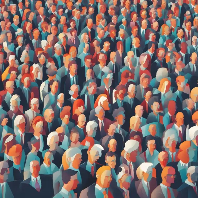 A metaphorical illustration showcasing diverse minds coming together in a mosaic, emphasizing the benefits and limitations of wisdom of crowds compared to individual expertise.