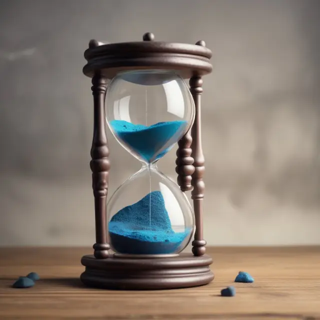A witching hours hourglass with options flowing between scales representing arbitrage strategy profits