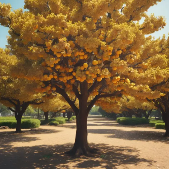 A golden tree bearing ripe fruits representing tax benefits in systematic withdrawal plans