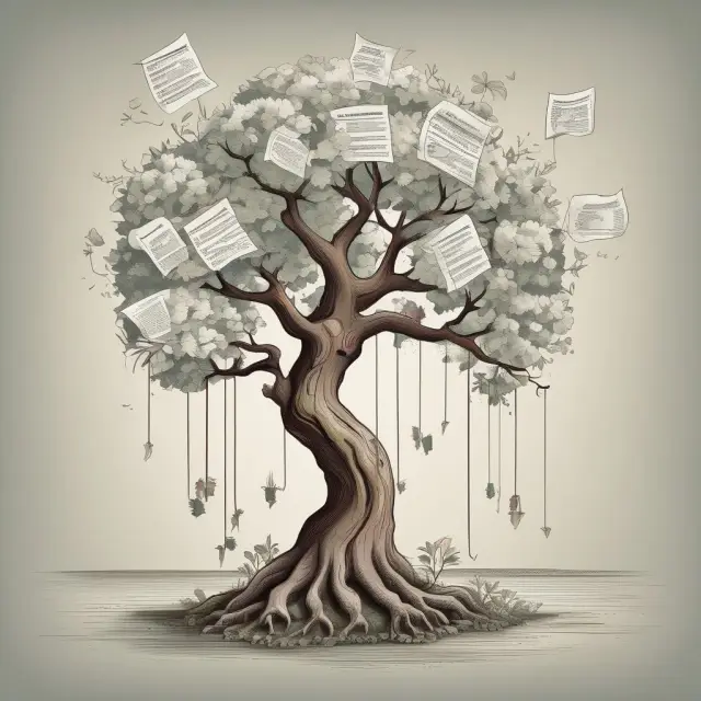 Form W-4 accurately filled out growing a tax tree symbolizing proper withholding and growth