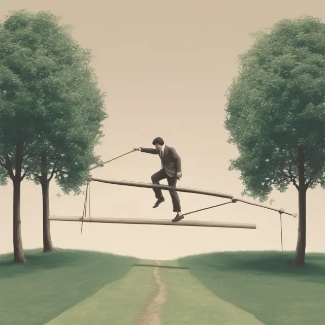Person adjusting withholding allowances on a seesaw representing investment income and taxes