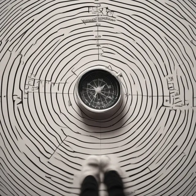 Person navigating IRS tax calculator, guided by a compass for accurate withholding calculations