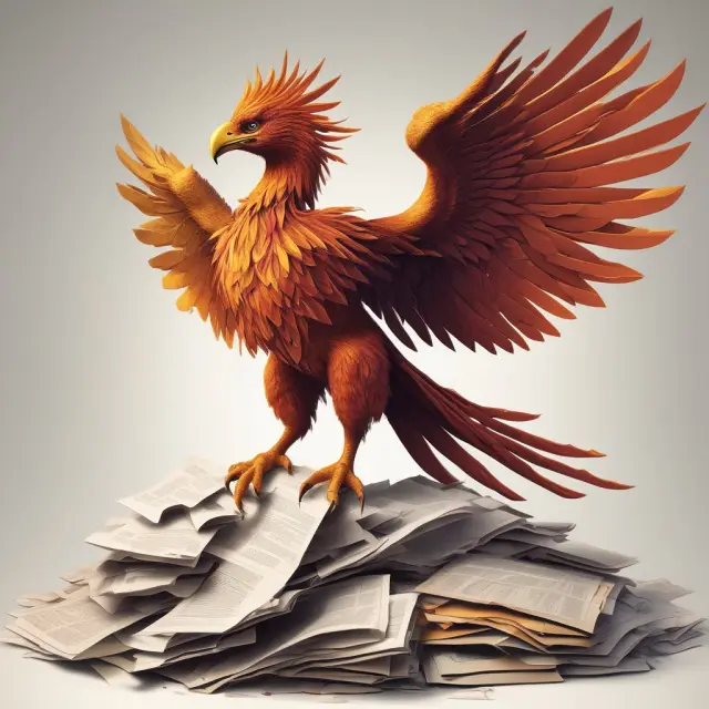 Phoenix rising above papers signifying investments and contracts for withholding tax exemptions