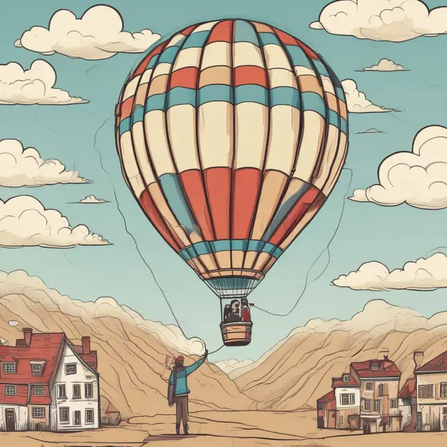 A lender releases a hot air balloon carrying a borrower