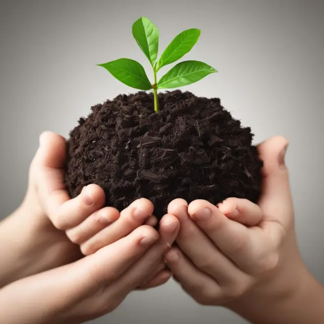 A seedling symbolizing trust blossoming from the rich soil of word-of-mouth marketing in a flourishing financial landscape
