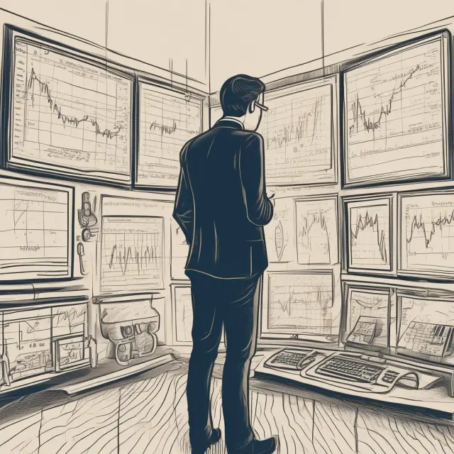 An investor closely examines the Worden Stochastic indicator for insights into potential buying or selling opportunities in a financial chart.