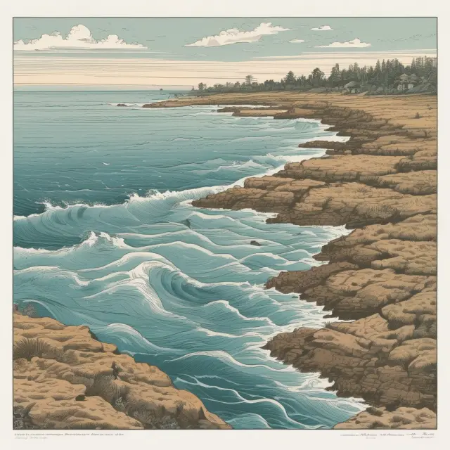 An ocean with waves symbolizing demographics affecting a coastal city