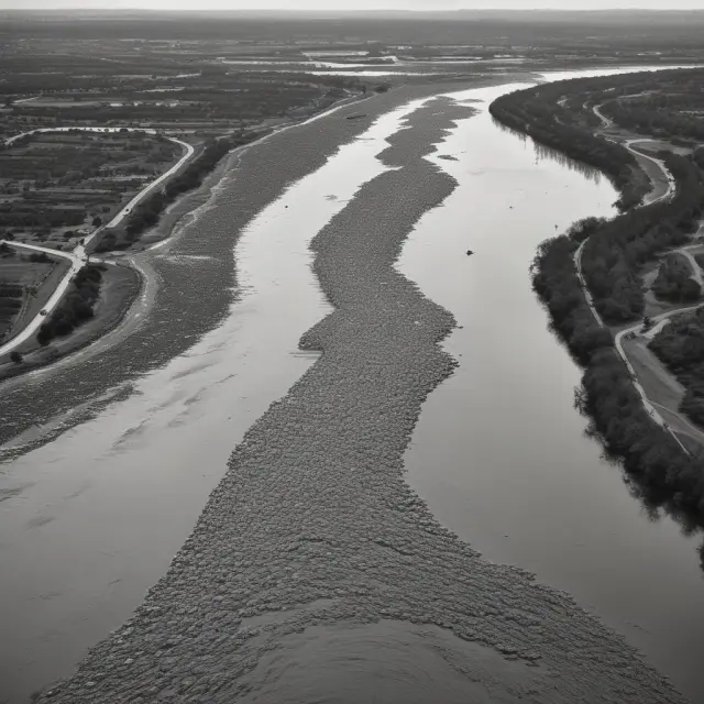 A visualization of working-age populations as a river with changing demographics causing currents to flow toward or away from economic growth areas
