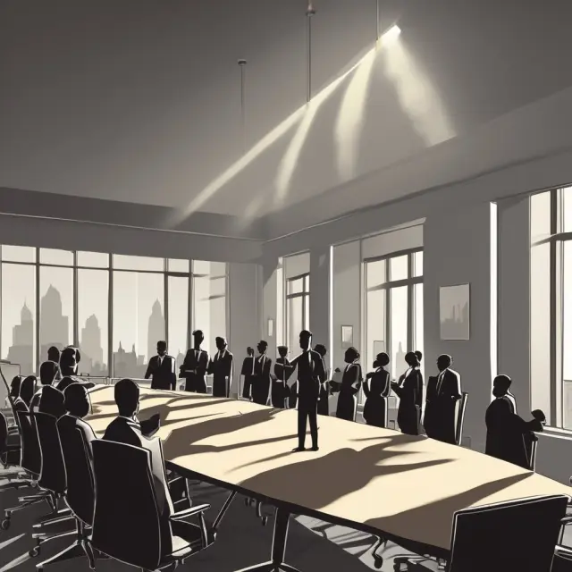 Minority shareholder exerting influence on a corporate boardroom, emphasizing the significance and impact of working control