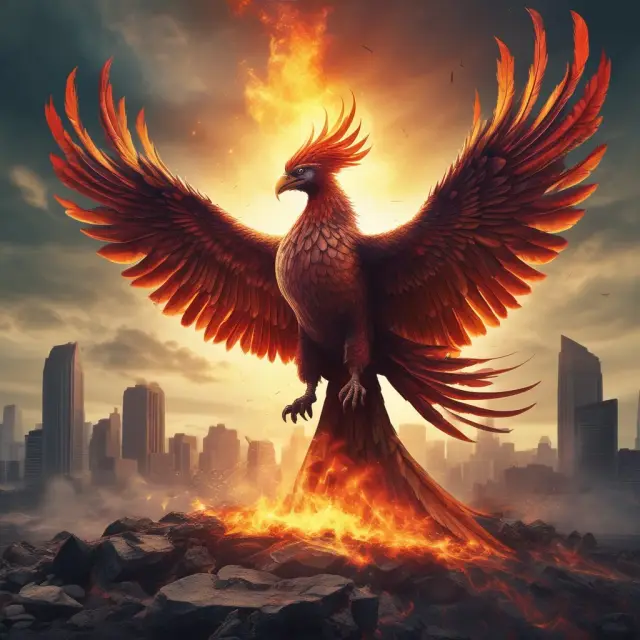 Minority shareholder transforms into a powerful Phoenix, symbolizing their growing influence in corporate governance.