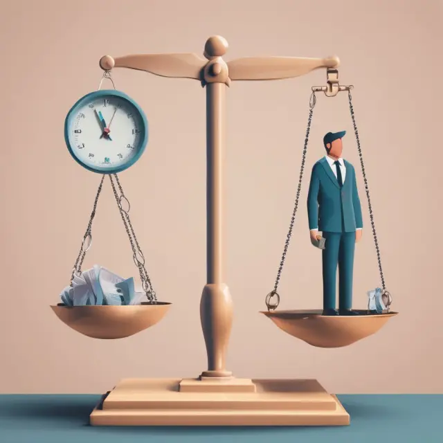 Image of a scale balanced between income thresholds and hours worked, featuring figures for different age groups and a taxpayer.