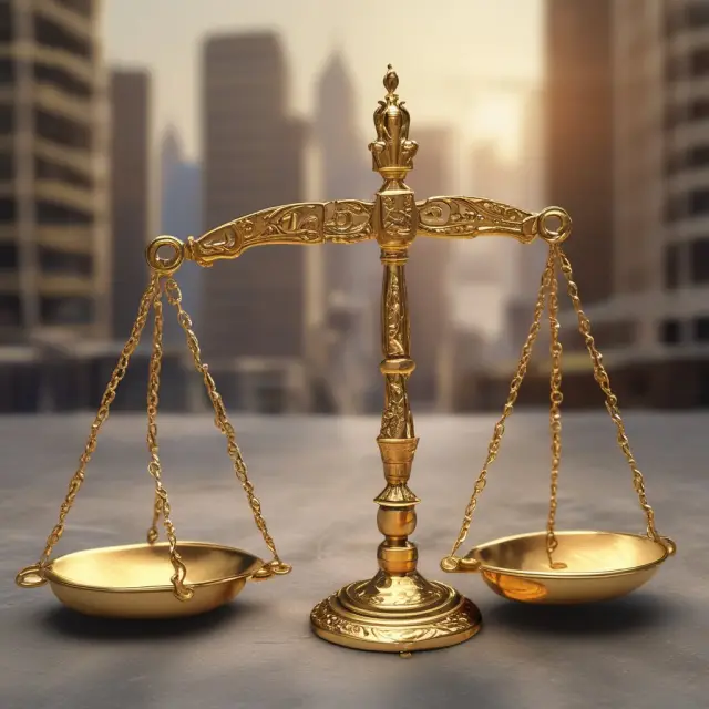 A golden scale representing the Working Tax Credit balance, where age (represented by people) and work hours determine the final weight.