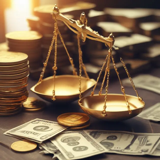 Golden scales balance current assets against current liabilities, symbolizing the calculation of working capital ratio