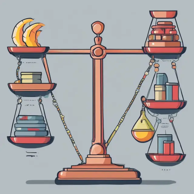 Scales filled with various weights labeled as accounts payable, accrued expenses, dividends payable, short-term debt, and other current liabilities