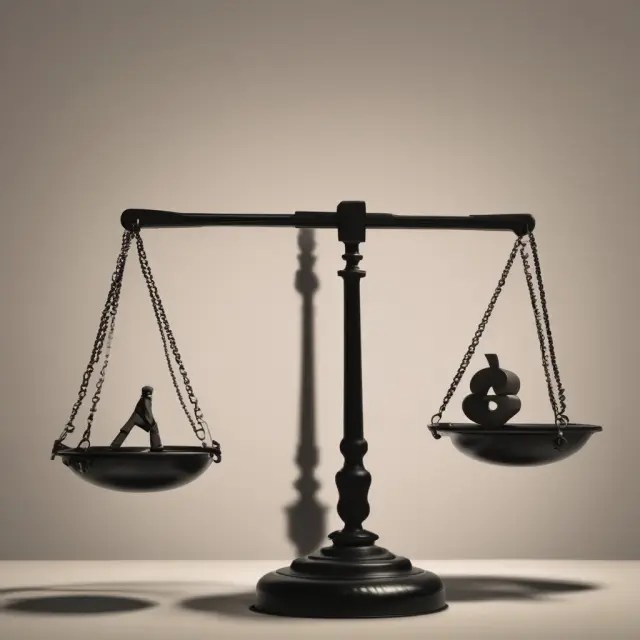 Balance scale with current assets on one side and current liabilities on the other, demonstrating the calculation of working capital