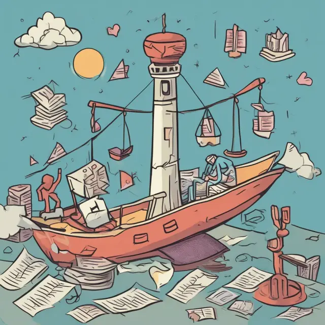Person atop a seesaw balances current assets and liabilities, symbolizing the current ratio.