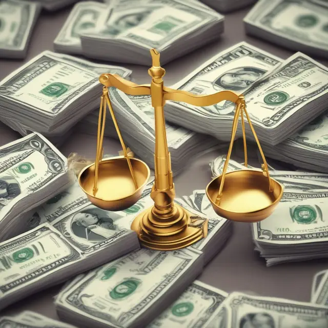 A golden set of scales balanced between an inventory pile, accounts receivables, accounts payables, and a cash flow stream to depict effective working capital management.
