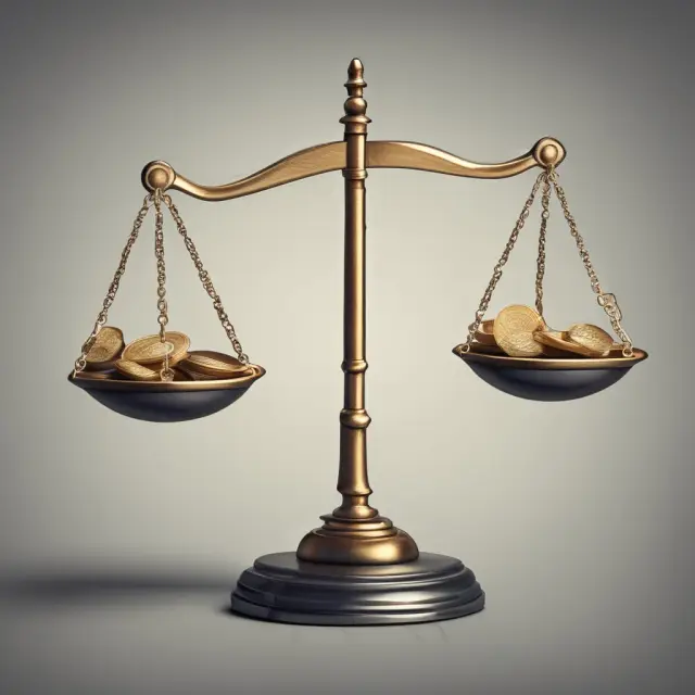 Balance scale illustrating companies