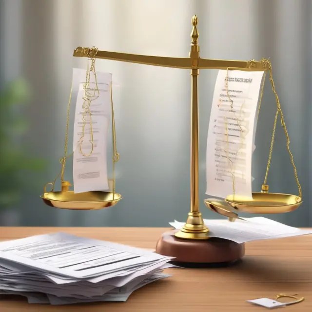 Golden loan document, credit score report, and tax papers on a balance scale illustrating workout agreement implications