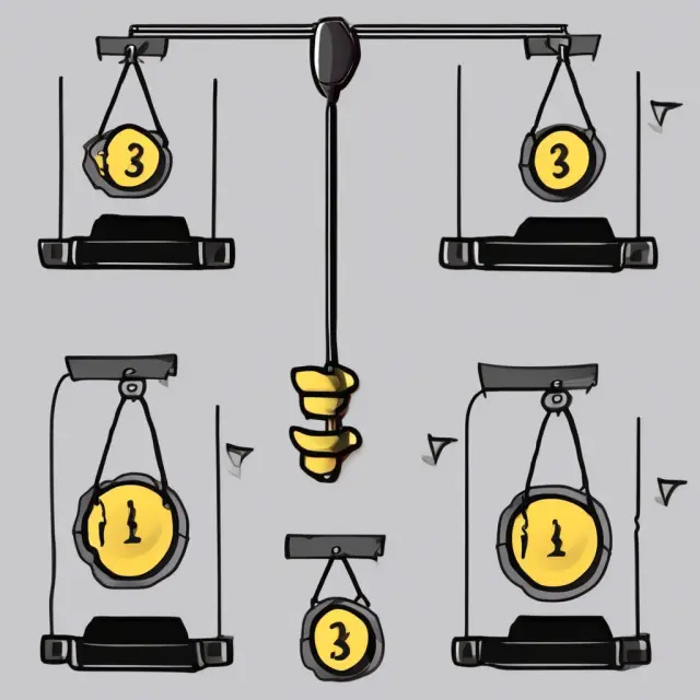 Two sets of balance scales representing bonds, one adjusting its weight to reflect changing yields during a workout period