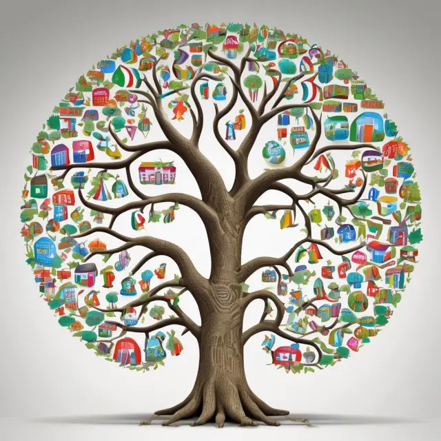 A towering tree symbolizes the World Bank, with various branches offering concessional loans (grants) and interest-bearing loans to countries in need