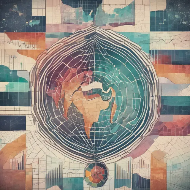 Mosaic of market data charts forming the World Federation of Exchanges crest, symbolizing comprehensive financial information