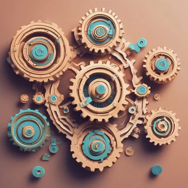An image of intricately connected gears symbolizing the World Federation of Exchanges