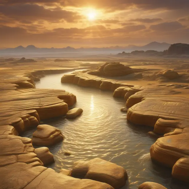 A golden river symbolizing gold