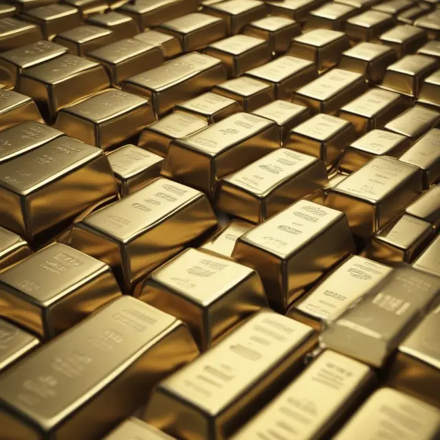 An alchemist, representing the World Gold Council, transforming gold bars into GLD ETF shares for investors.