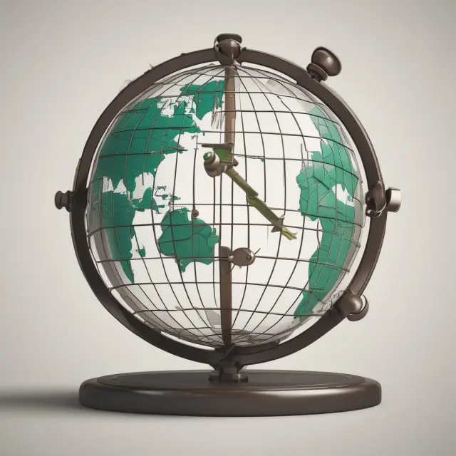 Image depicts a spherical Earth with various income sources flowing towards a set of scales, representing international tax treatment