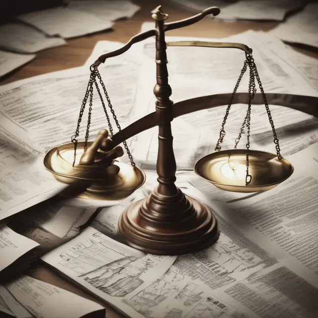 An image of an old, balanced scale representing SEC regulations, with wrap fees and client disclosures on the right side symbolizing transparency and fairness.