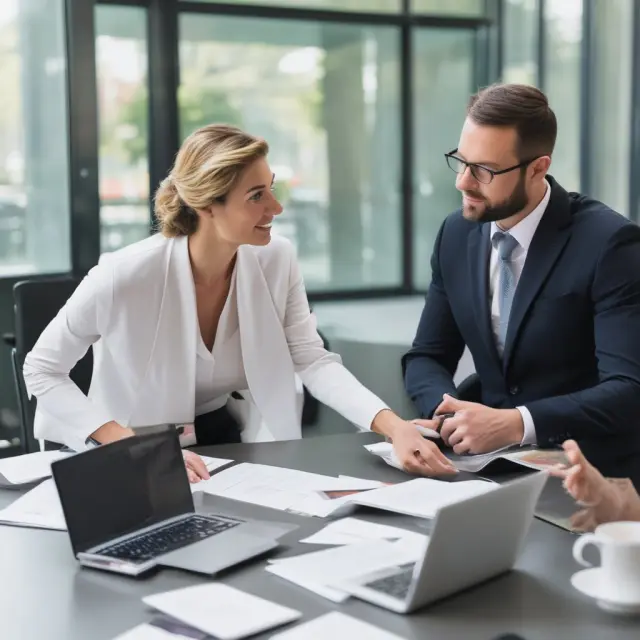 An institutional investor exploring various wrap fee programs, represented as colorful market stalls on a bustling marketplace, selecting the ideal option.