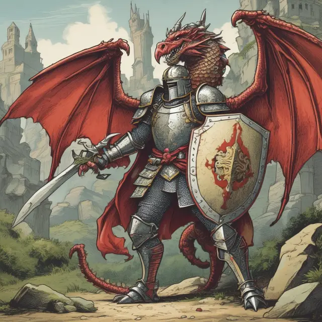 A brave knight battling dragons representing common misconceptions about wrap-up insurance, illustrating the process of debunking myths.