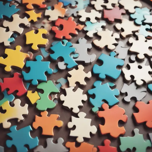 Puzzle illustrating risks in wraparound mortgages: borrower default, interest rate fluctuations, outstanding liens, and tax implications