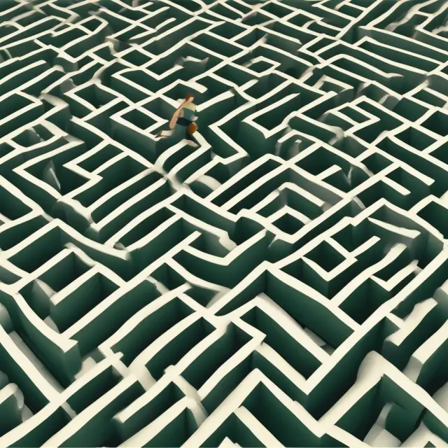 An expert investor skillfully navigating a metaphorical financial maze filled with wraparound mortgage opportunities, following golden rules for optimal profit