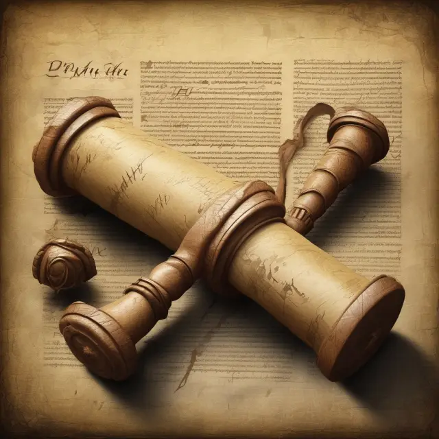 Gavel striking scroll, initiating Writ of Attachment process for debt collection