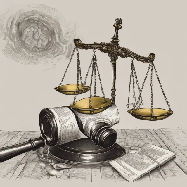 Judge hammering gavel, triggering a flow of writs of execution to enforce legal judgments
