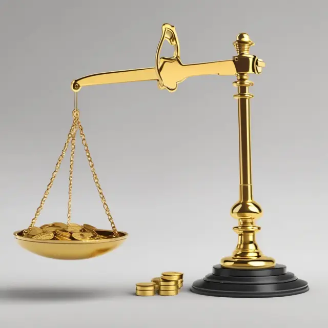 Write-Off: Gold coin slips from balance scale, reflecting reduced taxable income.